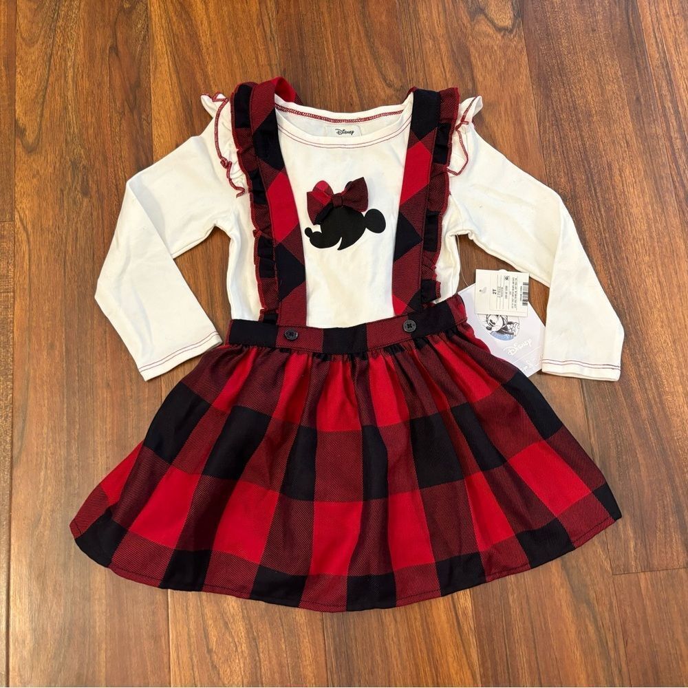 Disney Pippa & Julie Minnie Mouse white/red/black.  2 piece set top + skirt NWT